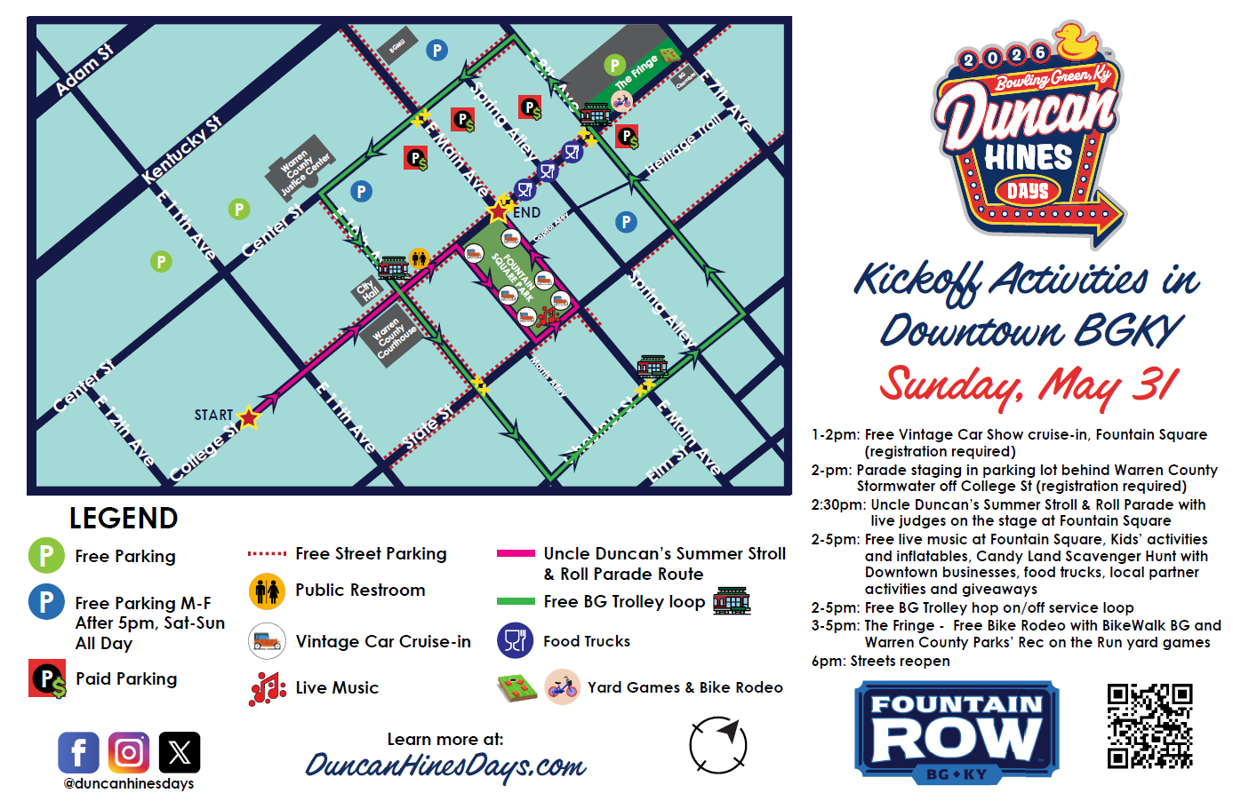 Downtown Kickoff Activities Map 2026